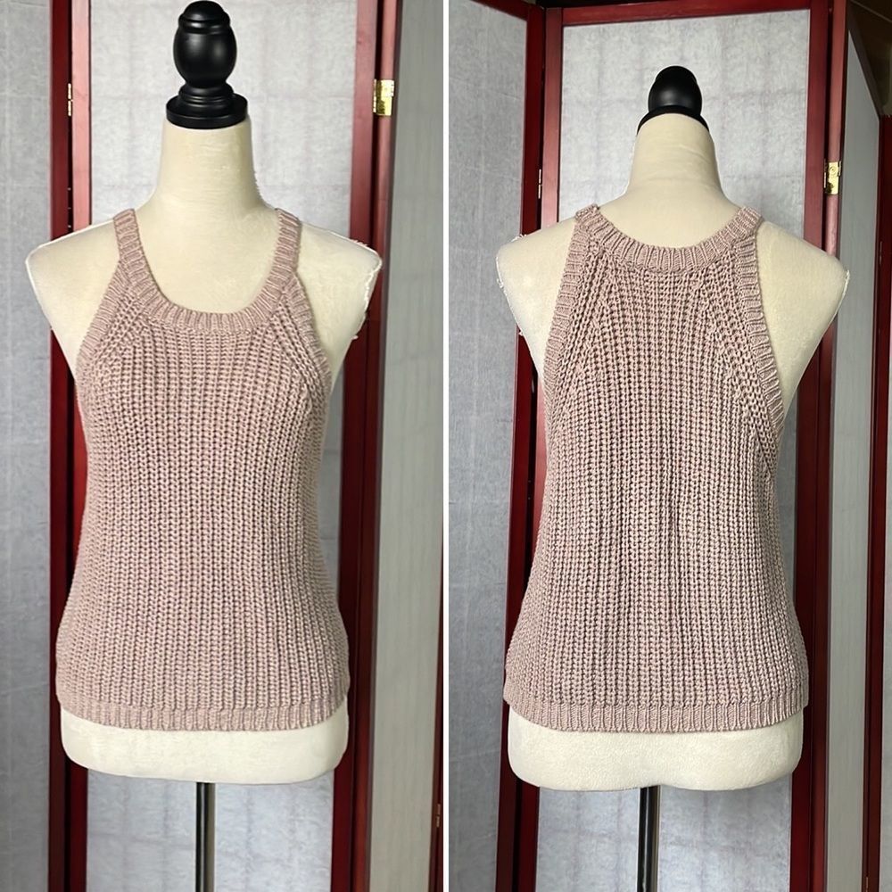 Charlotte Russe Light Rosy Tan Cable Knit Tank, Size XL